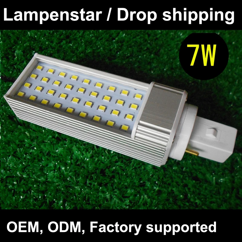 10pcs/lot plc 2 pin led g24 lamp bulb 7W 2835SMD36 LED Corn Light lampenstar Cool White/Warm White AC 85V-265V Side lighting