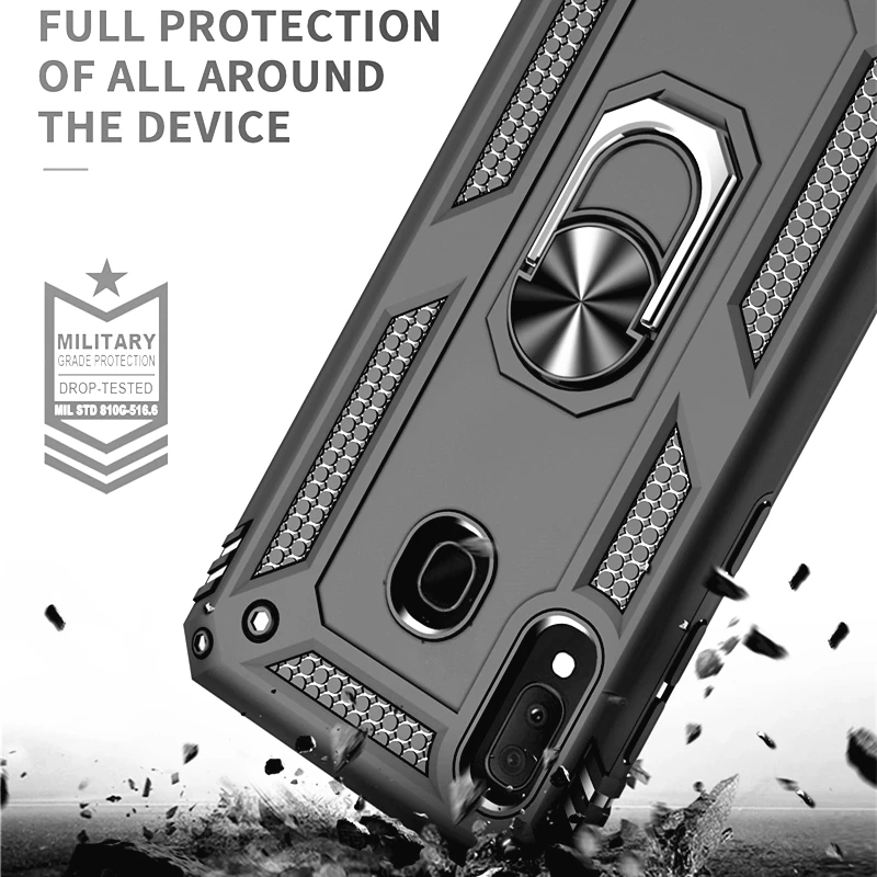 Чехол с металлическим кольцом-подставкой для Samsung Galaxy A20E пластиковый силиконовый