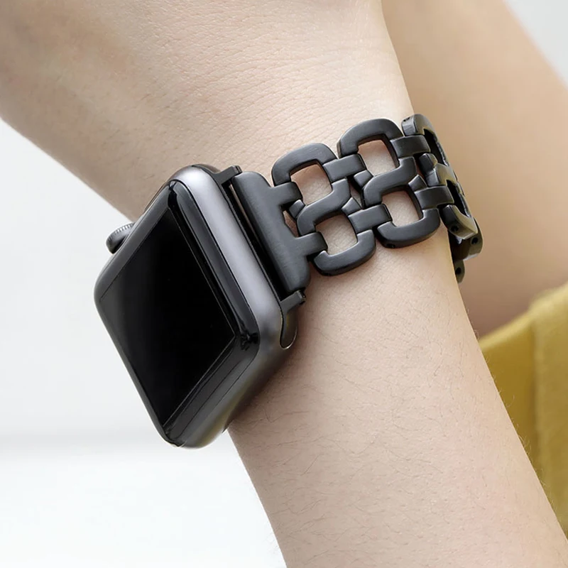 Ремешок из нержавеющей стали для Apple Watch band 4 44/40 мм браслет iwatch series 3 2 1 42/38 женские