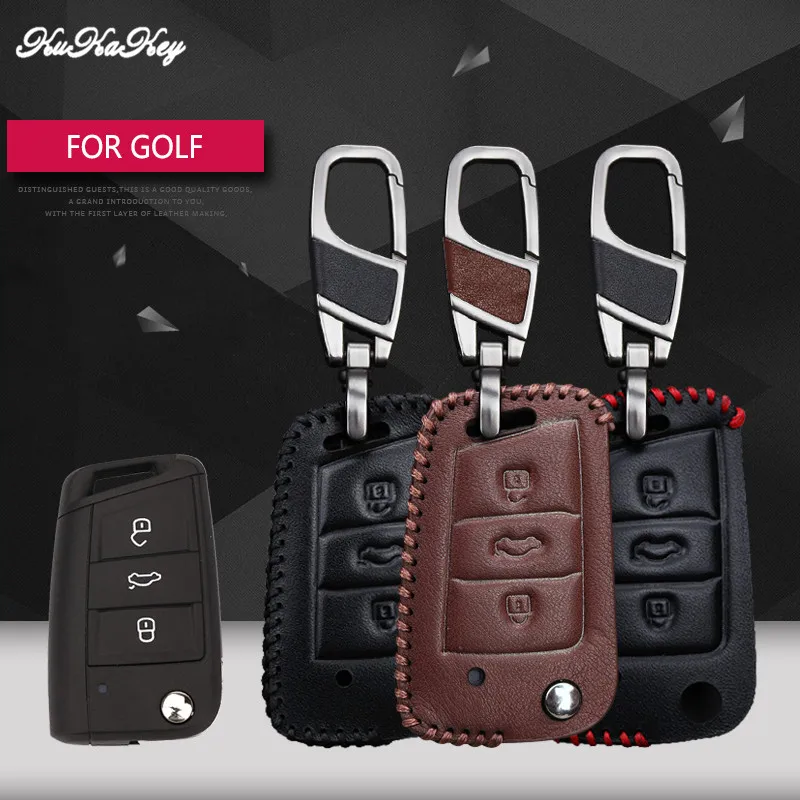 Кожаный чехол для автомобильного ключа KUKAKEY сиденья Leon Ibiza CUPTRA Skoda Octavia VW Polo 2016 golf 7