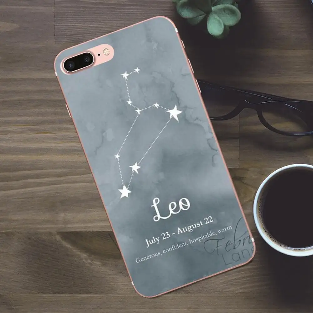 ТПУ чехол для телефона 12 созвездий зодиака Apple iPhone X 4 4S 5 5C SE 6 6S 7 8 Plus Galaxy A3 A5 J1 J2 J3 J5 J7