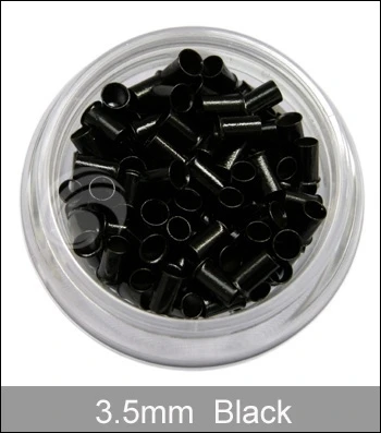 

1bottle Micro ring Copper Micro Tube Copper link for Stick tip hair Micro ring loops hair extension, Black,1000pcs/lots