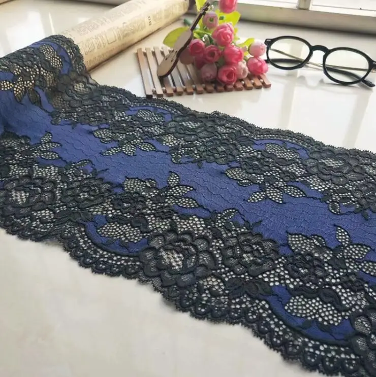1 метр фиолетовая черная эластичная кружевная бейка свадебное платье