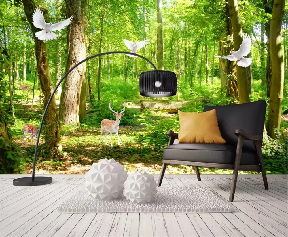 Beibehang пользовательские обои 3d Фреска Свежий Природный пейзаж лес большие деревья лес красота papel де parede задний план обои