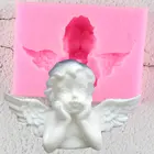 3D Ангел рамка силиконовая форма кекс Топпер помадка формы для пирожных сделай сам украшения инструменты Мыло глина конфеты форма для шоколадной мастики