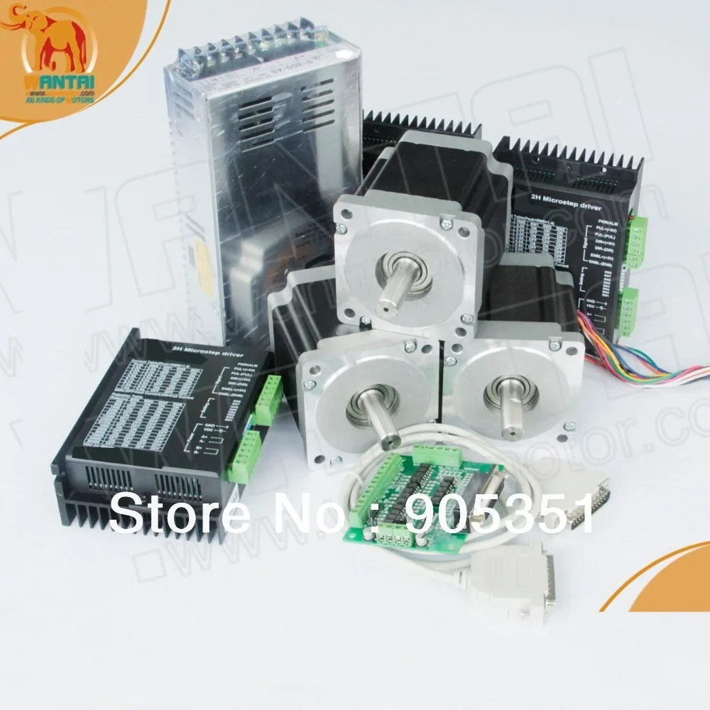 CNC kit-3Axis Nema 34 шаговый двигатель 892OZ-In 85BYGH450D-007B двойной вал и Драйвер DQ860MA плата