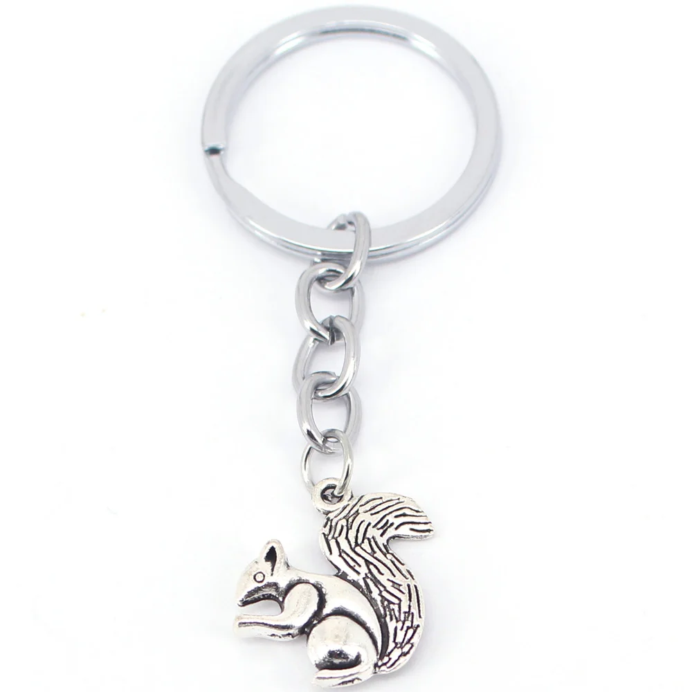 

hzew 3D Ancient silver color squirrel Key Chains animal squirrel keychain