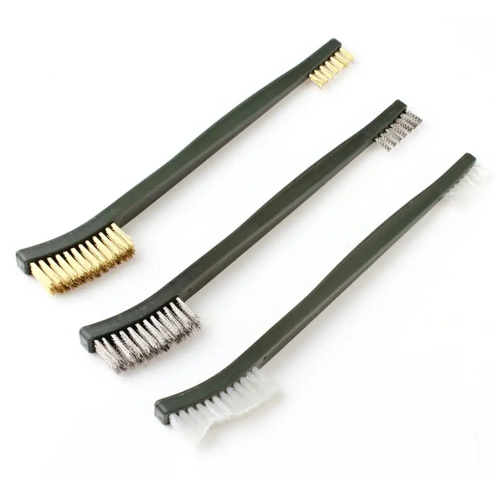

3pcs Wire Brush Set Cleaning Brush Tools Steel Metal Brass Nylon Cleaning Polishing Rust Brush Metal Cleaning Brush Tools Gadget