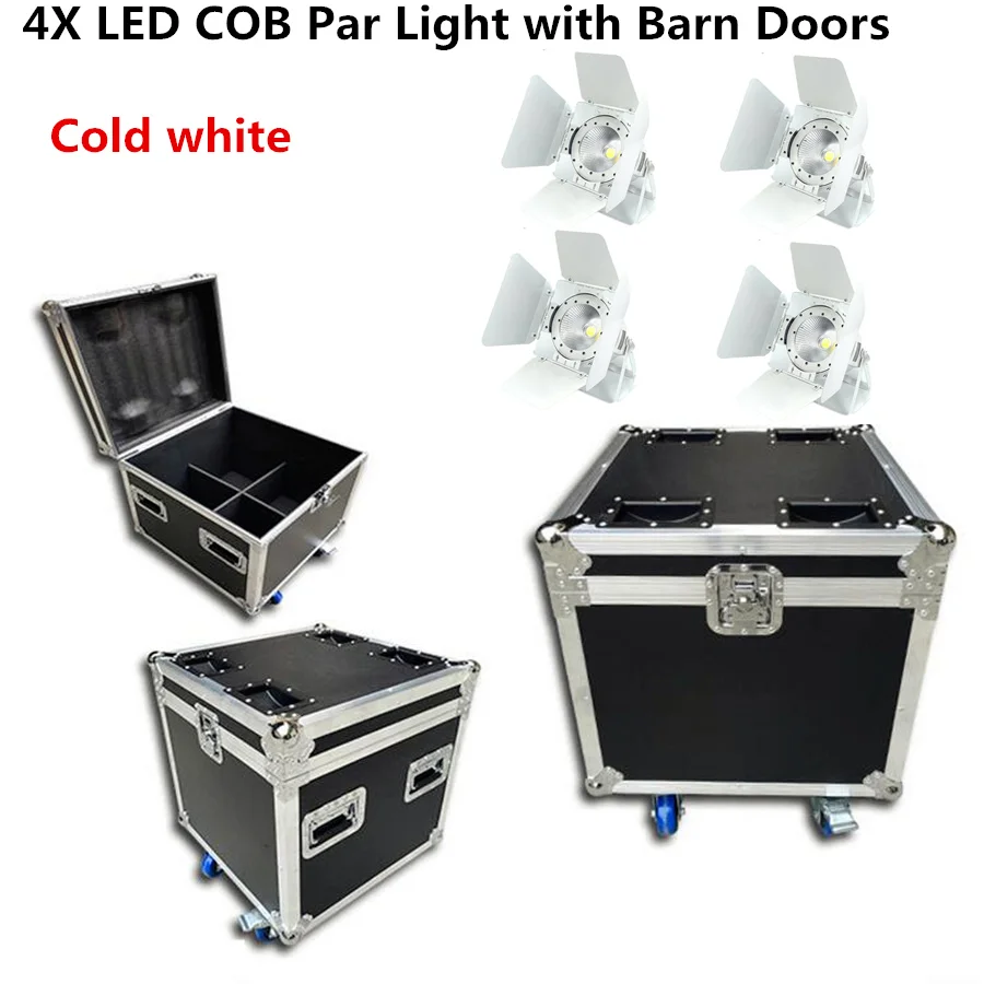 4X200 Вт led par COB f светильник чехол dmx кабель RGBWA UV 4в1/RGB 3в1/теплый белый холодный белый Светодиодный точечный светильник световая установка диджея dmx контроллер - Цвет: Cold white