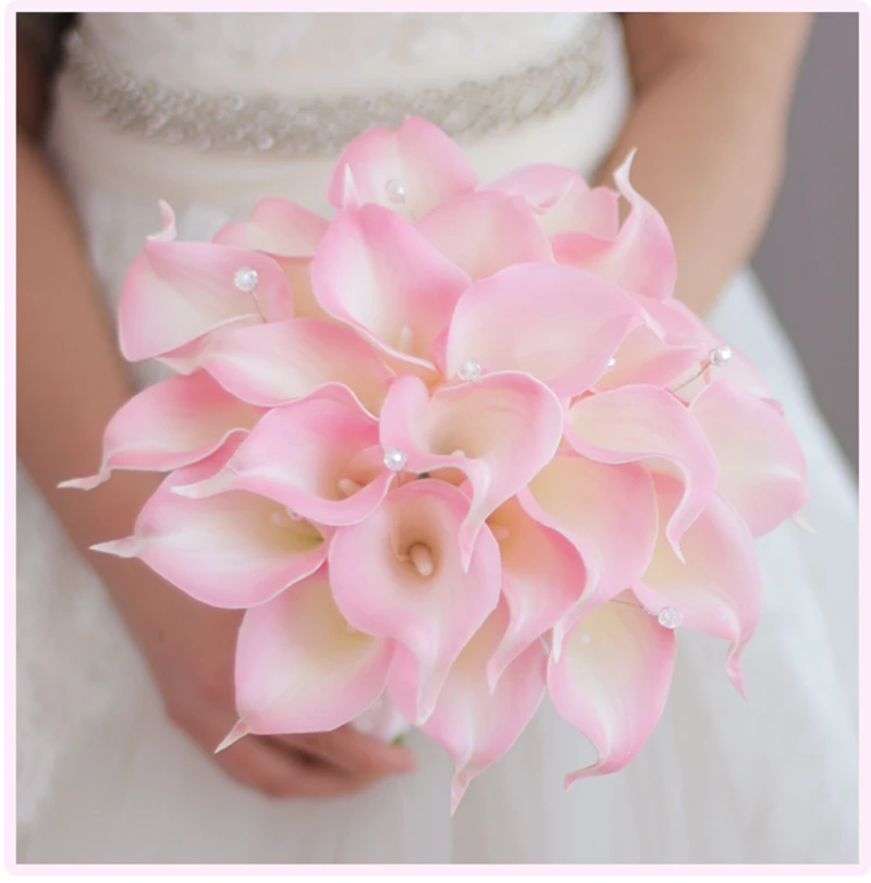 Ivory Pink Purple Calla Lily Wedding Flowers Bridal Bouquets Artificial Bouquet Bridesmaid De Mariage Rose | Свадьбы и торжества