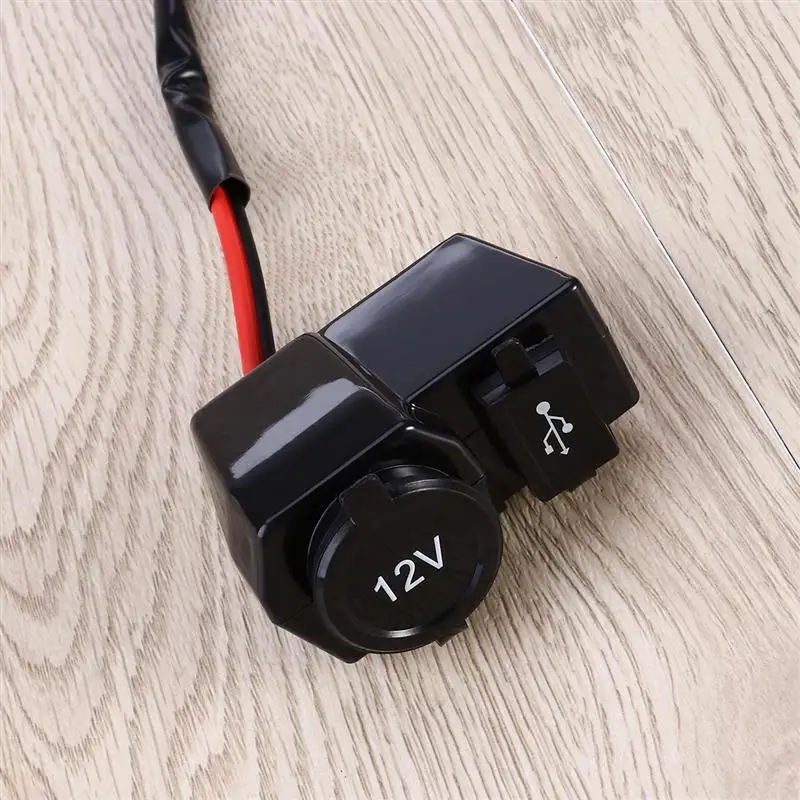 Водонепроницаемая 12V мотоциклетная зажигалка с креплением на руль & 2.1A USB розетка