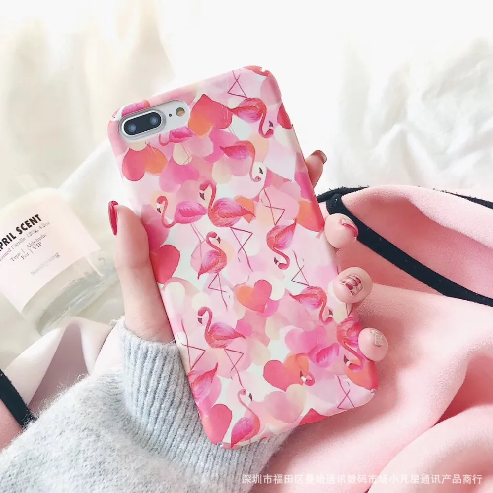 Cuptakes Элитный бренд ярко-розовый Фламинго PC матовый чехол для iPhone X 6 S 7 8 10 Обложка