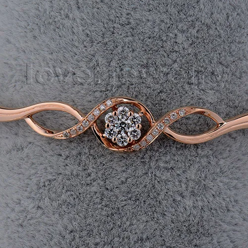 Новый однотонный 18Kt двухцветный золотистый браслет для помолвки с натуральным