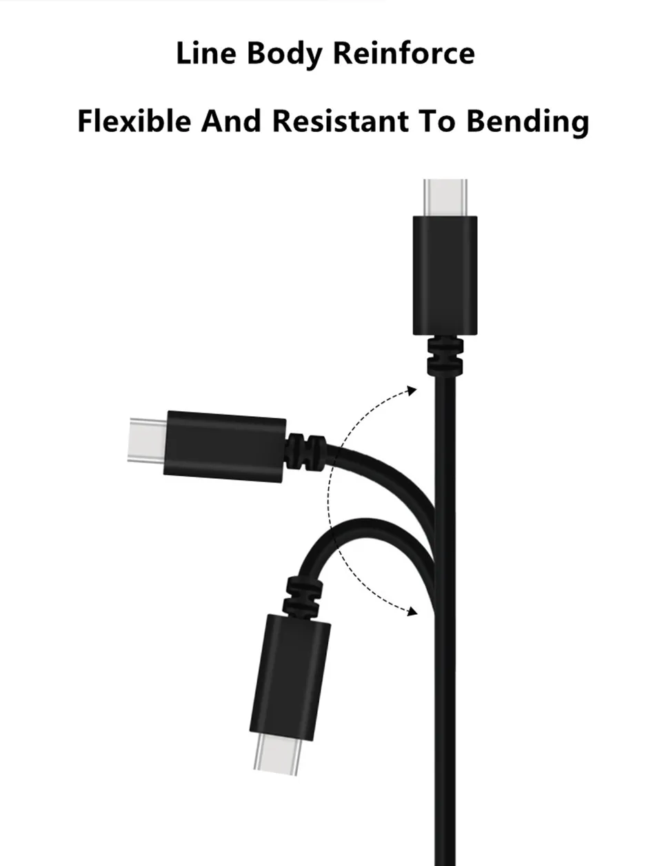 USB C к USB C кабель type C адаптер папа-папа удлинитель для Macbook телефон Дата зарядный кабель Быстрая зарядка 1 м
