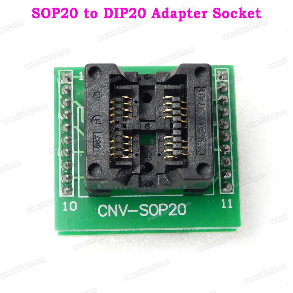 CNV-SOP20 SOP20 для DIP20 разъем адаптера 200mil флэш-Тесты гнездо OTS20-1.27-01 Программирование адаптер