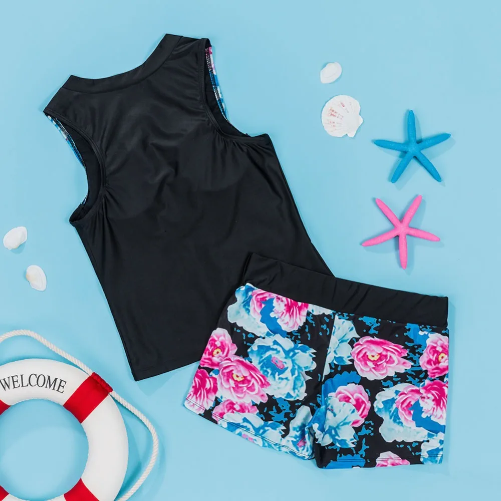 Женский купальник размера плюс цветочный принт сексуальный раздельный танкини с