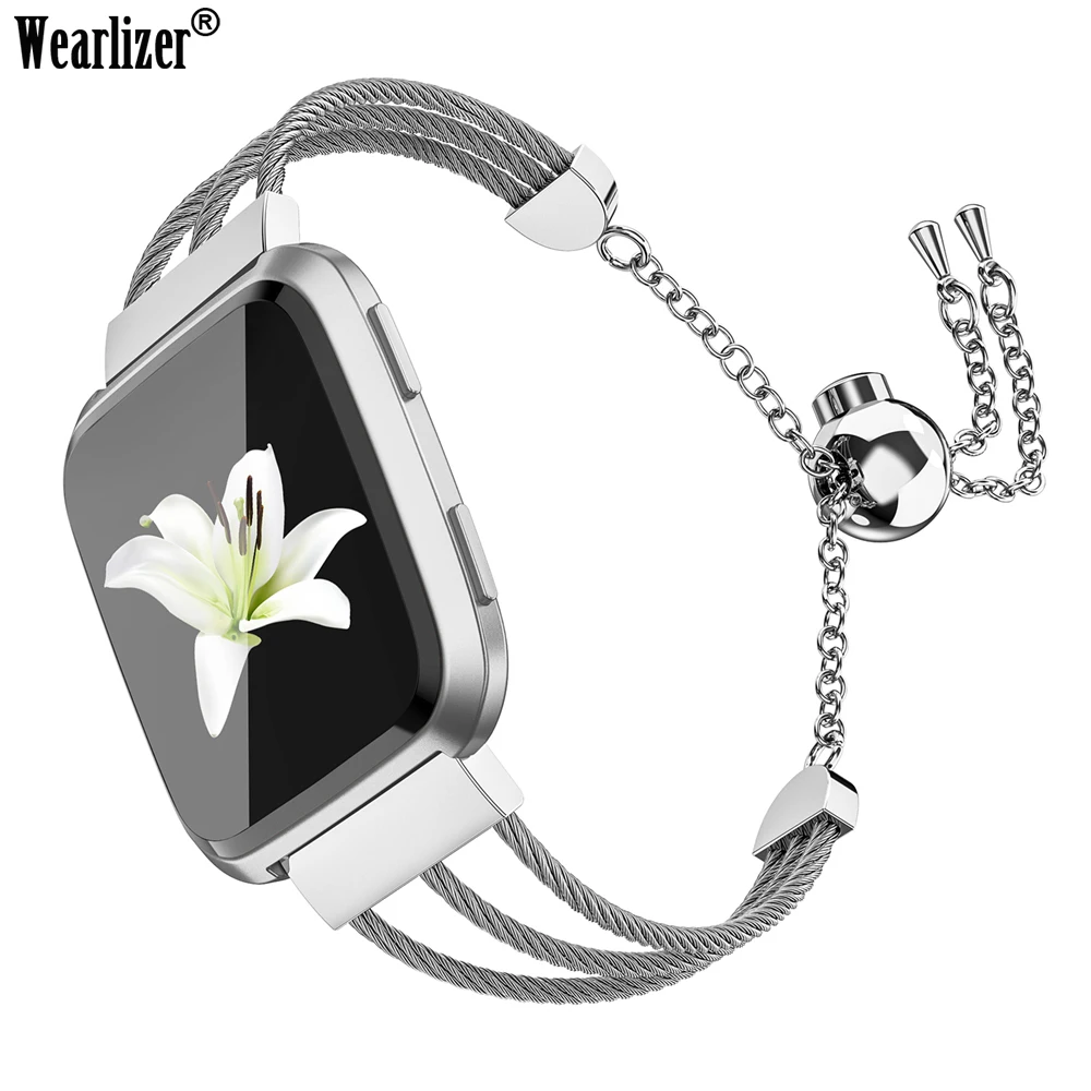 Хит продаж ремешок из нержавеющей стали для наручных часов Fitbit Versa сменный