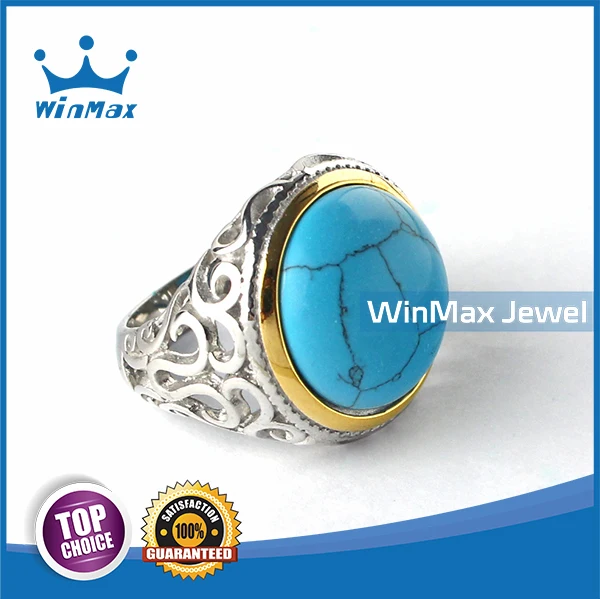 2015 Winmax Fall &amp Winter New Acid Blue Big Stone Ring For Men Stainless Steel Men's Classic Jewelry Free Shipping|stone knife|stone