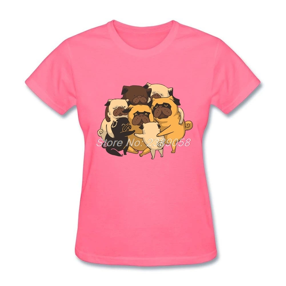 Женская футболка для собак Мопсов группа Hug Customized Kawaii Harajuku одежда с коротким