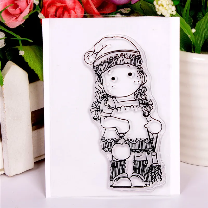 DLKSDI мультфильм девушка прозрачный штамп DIY силиконовые уплотнения