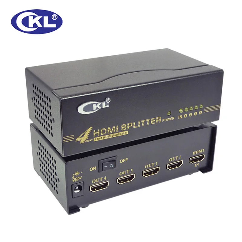 CKL HD-94 High Quality 1*4 4 Port HDMI Splitter Support 1.4V 3D 1080P for PC Monitor