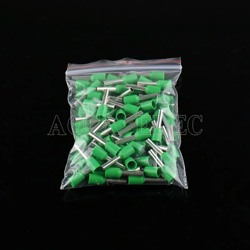 green 100 шт. E4009 E4012 E4018 Изолированные Наконечники клеммный блок шнур конец провода разъем 4,0 мм2, обжимной Терминатор - Цвет: green