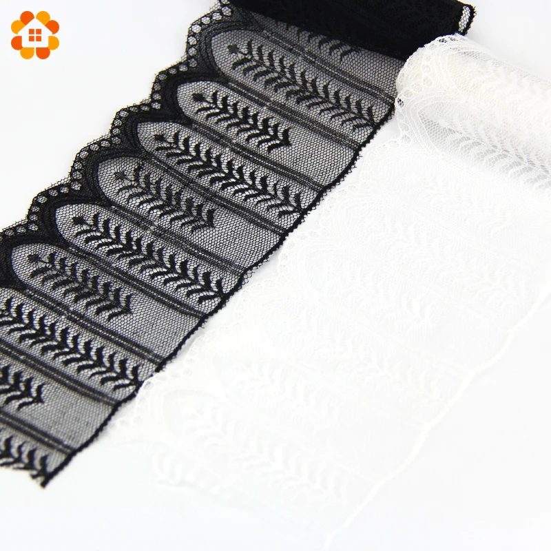 10 ярдов/партия черно белая вышитая кружевная ткань для рукоделия новая продажа
