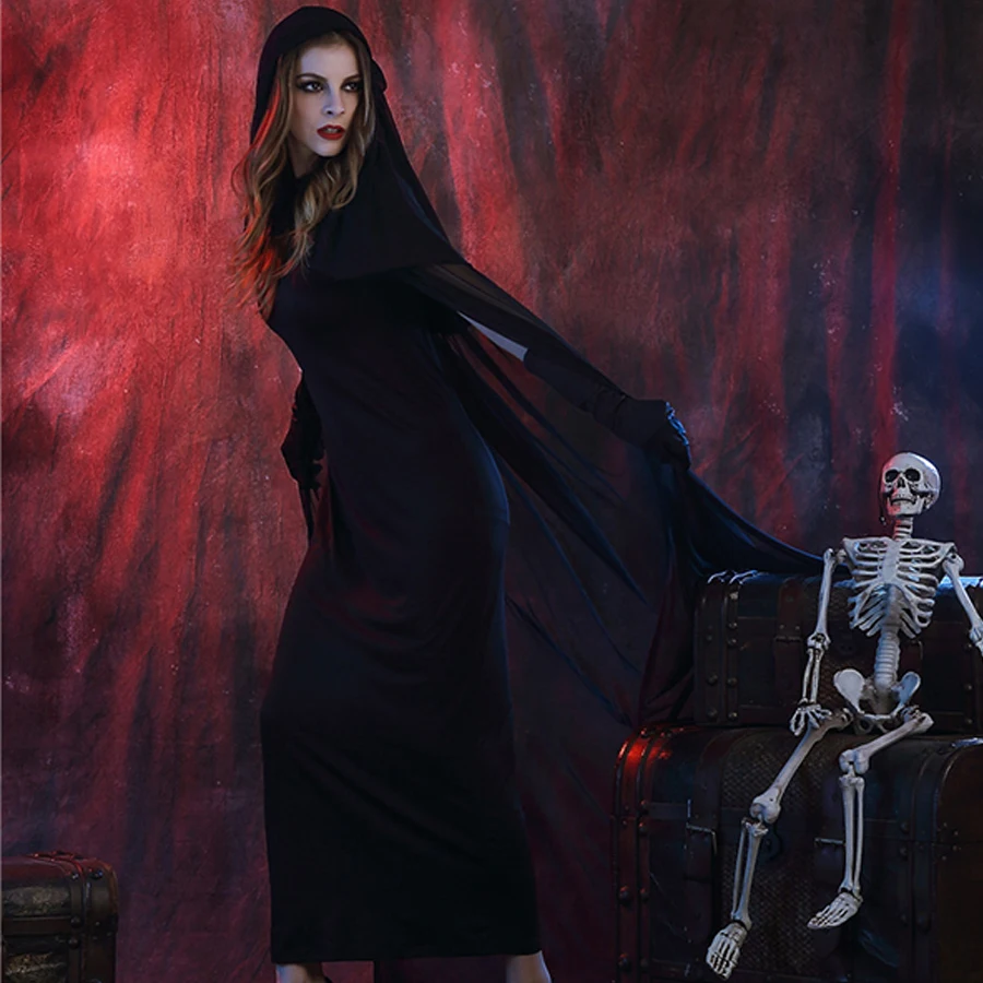 Готический костюм ведьмы на Хеллоуин колдуньи для взрослых нарядное платье злая