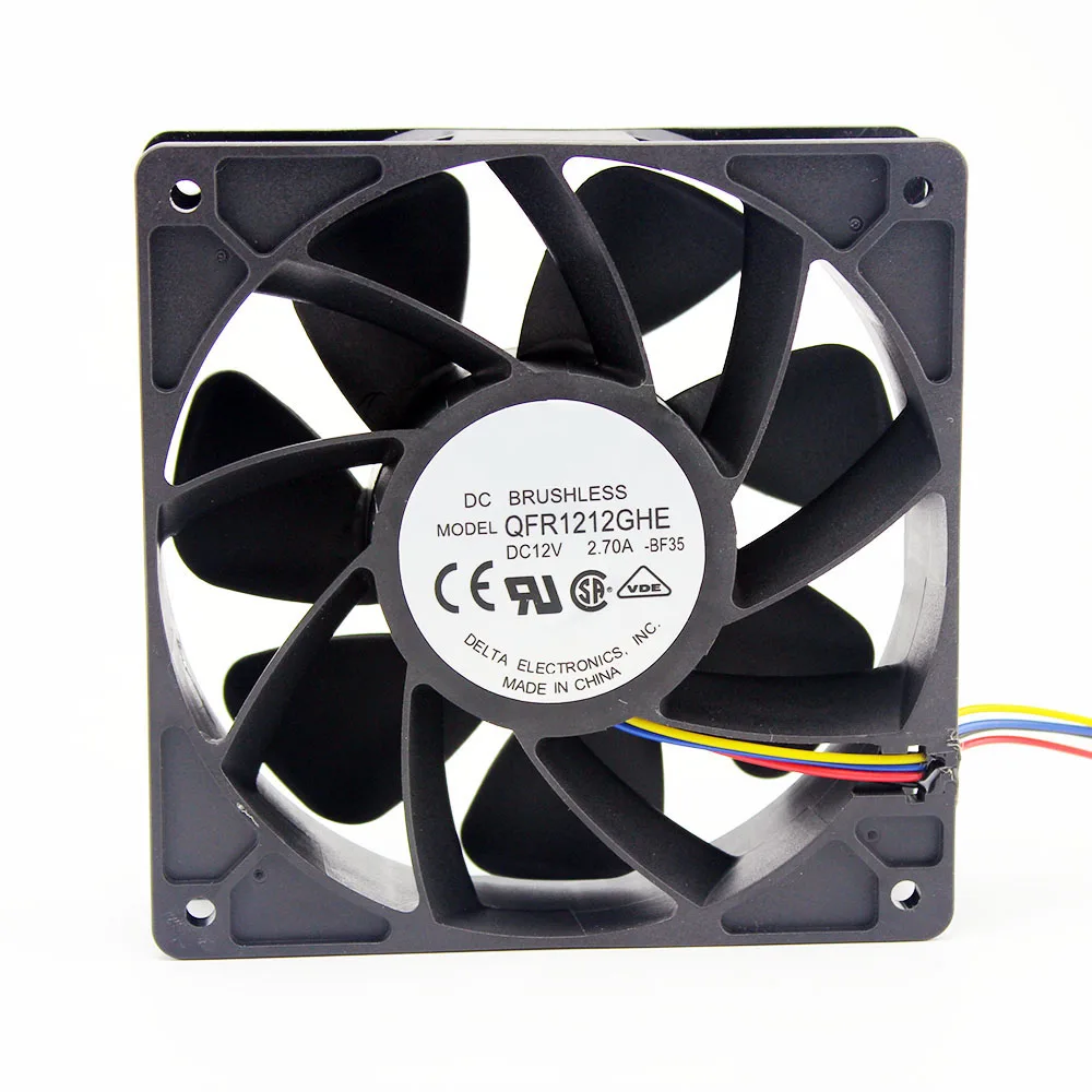 QFR1212GHE QFR1212GHE-PWM 4P 12 В 2.7A 12038 Вентилятор охлаждения сервера 74Y5220 120*120*38 мм для Bitcoin Miner