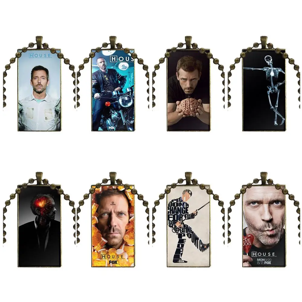 Для девочек Dr House Хью Лори пилюль с принтом бронзового цвета стеклянный кабошон