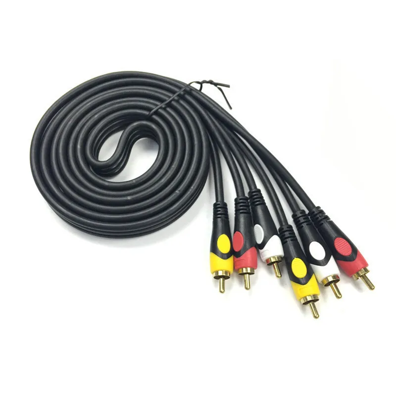 RCA кабель 3RCA папа Аудио Видео AV для DVD VCD ТВ усилитель проектор позолоченный штекер