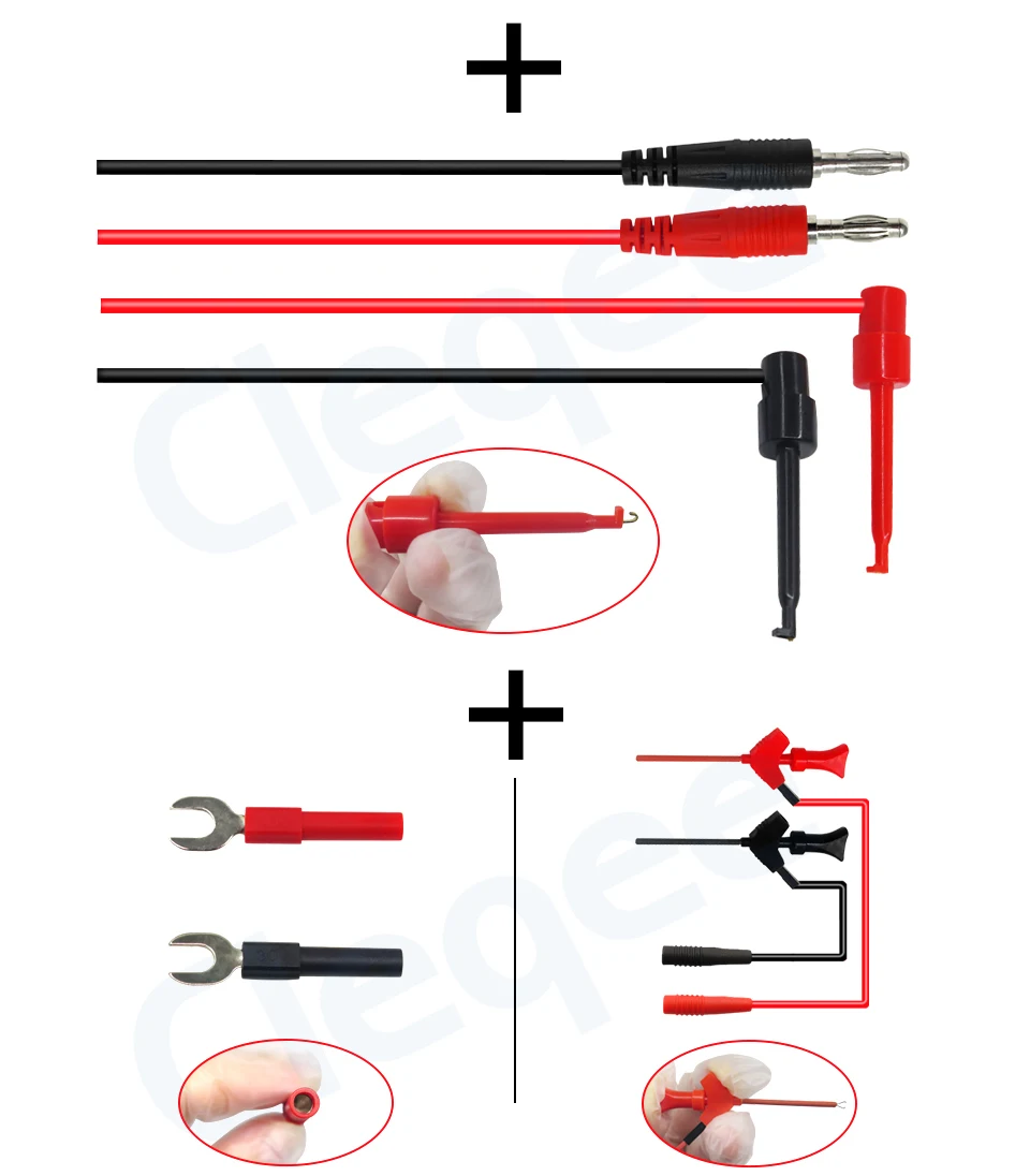 Cleqee P1600C/D/E/F 18 en 1 enchufable sonda de prueba kit de sonda IC gancho de prueba Fluke BNC-cable de prueba