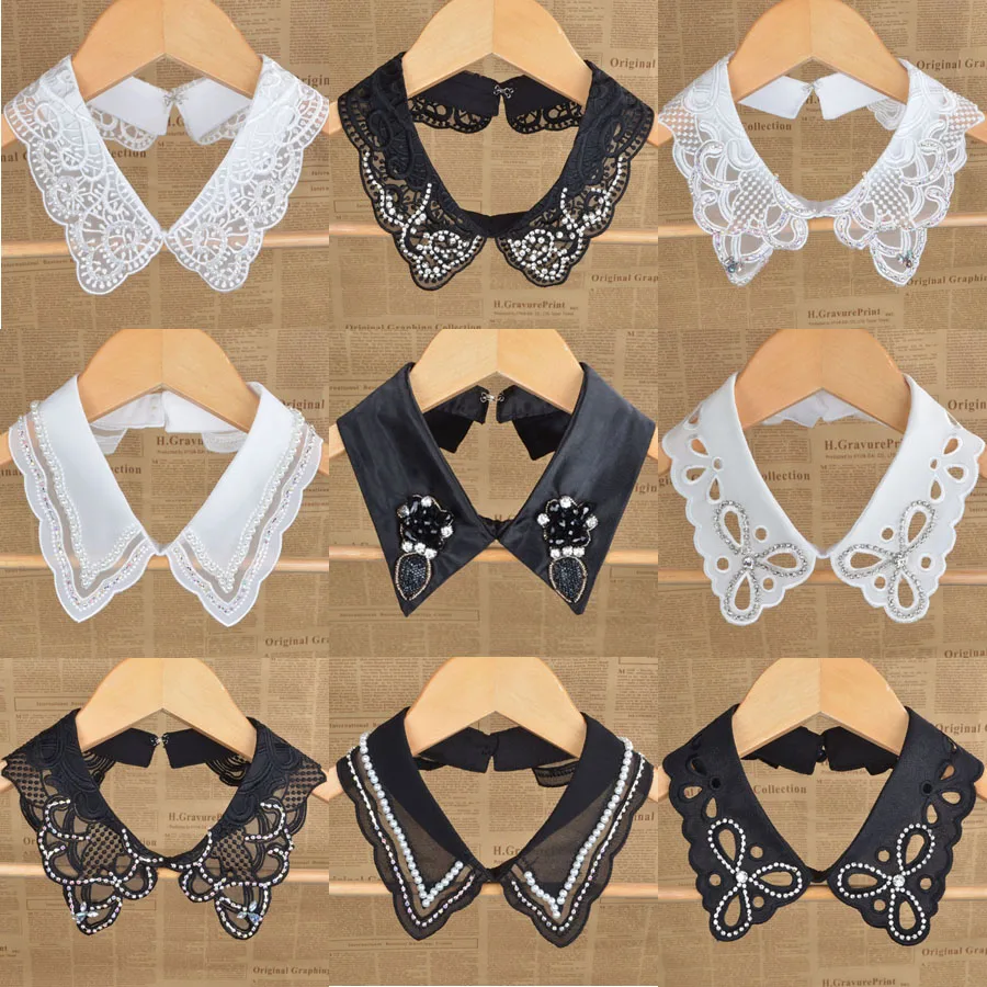 Бесплатная доставка рубашка ручной работы с бисером ложный воротник женские