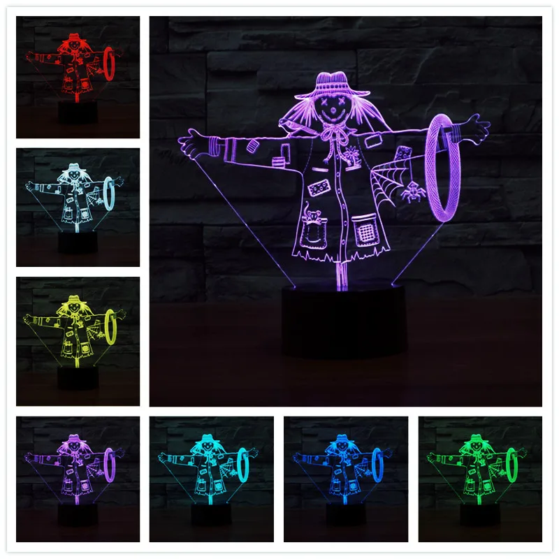 1 шт. Новинка 3D деревянная лампа для настроения громозсветильник свет череп микро