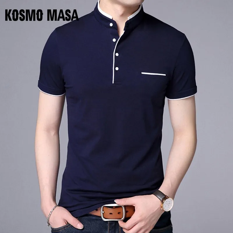 Космо MASA 3 шт./лот Slim Fit Повседневная футболка-поло Мужская хлопковая футболка с