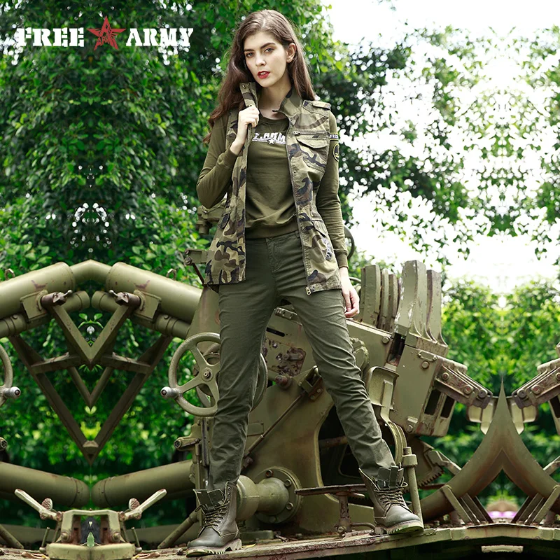 Женский жилет без рукавов длинная камуфляжная куртка зеленого цвета одежда для