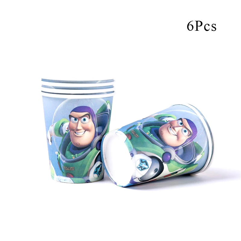 Paper cup x 6 Из мультика «История игрушек» древесный Базз Лайтер декоративная бумага для вечеринок чашка тарелка шляпа шары для детей день рождения поставки MG04 - Color: Paper cup x 6