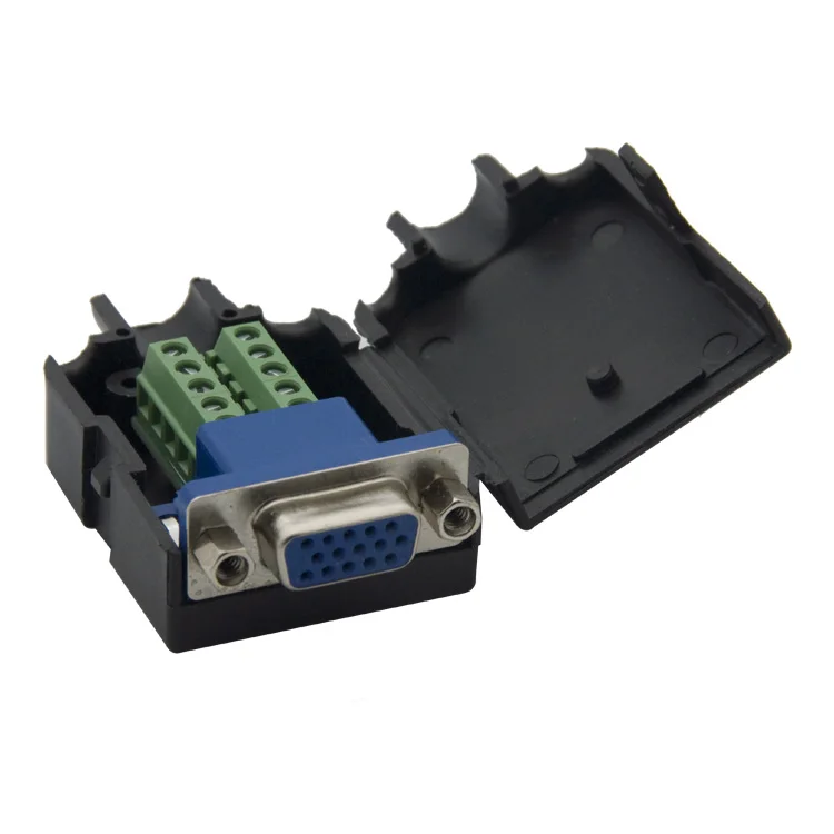 3+6 VGA female Connector back side screw connectors to support DIY VGA cable