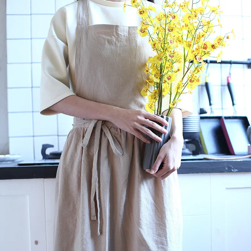 2018 европейские Простые высокие фартуки из хлопка унисекс для взрослых