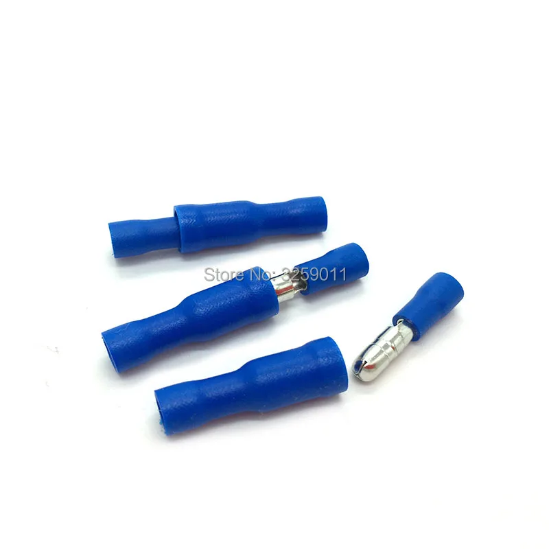 

500PCS Crimp Terminal Butt Connector Male Female Pre-Insulating Joint 16-14 AWG MPD 2-156 FRD 2-156 blue