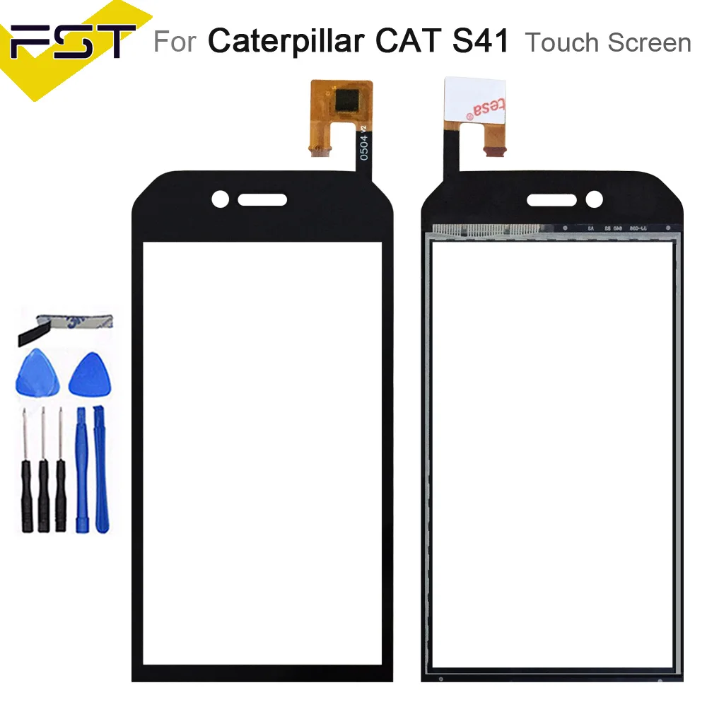Черный 5 0 дюймовый сенсорный экран дигитайзер для Caterpillar Cat S41 S 41 передняя