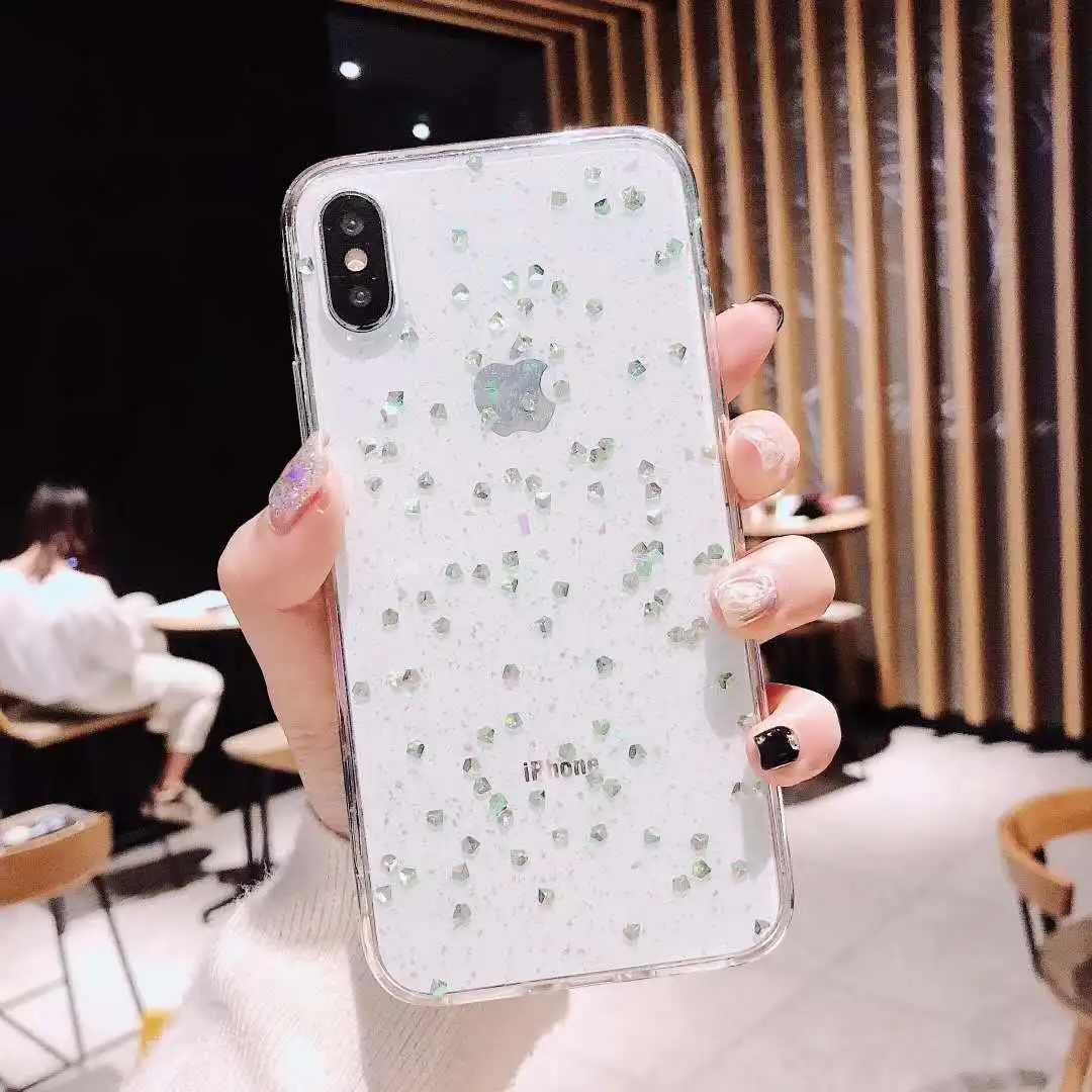 Блестящий Алмазный текстурный защитный чехол из ТПУ для iphone XS максимальный