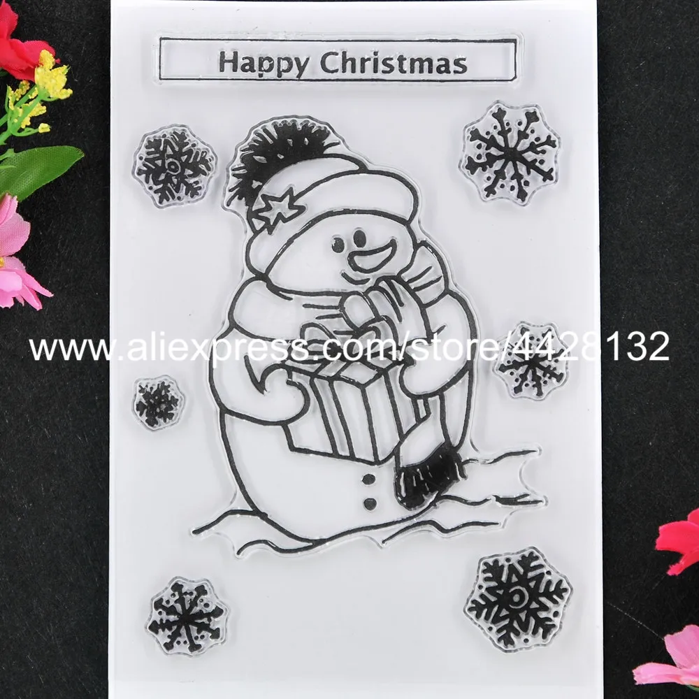 Счастливый Рождественский подарок снеговик Снежинка подарочная коробка для