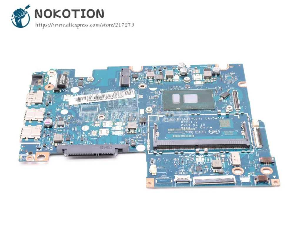 Материнская плата NOKOTION для Lenovo yoga 510-14isk материнская ноутбука SR2EX 4405U ЦП 5B20L46044 BIUS1 S2