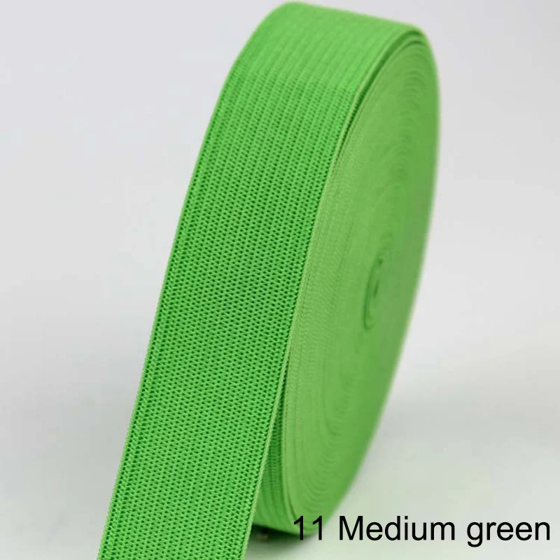 11 medium green 2 м/лот, 20 мм, цветные плоские эластичные ленты для шитья, аксессуары для свадебной одежды, эластичная лента для DIY, нижнее Белье для беременных - Цвет: 11 medium green