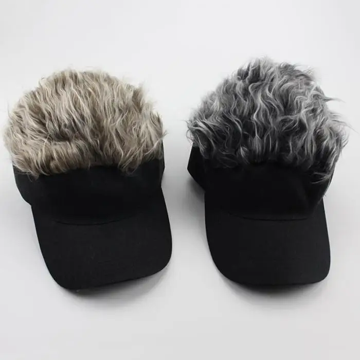 Newly 1 Pcs Wig Baseball Hat Sun Visor Cap with Spiked Hair Winter Warm Outdoor Caps BN99