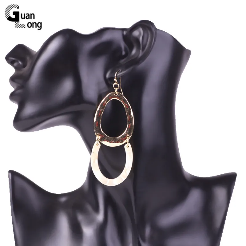

Guanlong Vintage Acetic Acid Acrylic Dangle Long Earing for Women Geometric Metal Acetate Resin Big Earring Girl Jewelry Brincos