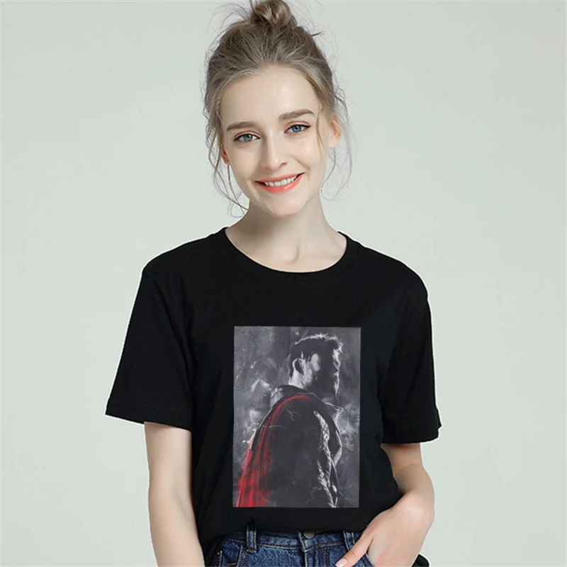 Thor Endgame футболка Женская Новинка Хлопок 2019 Лето Modis плюс размер Корея Футболка