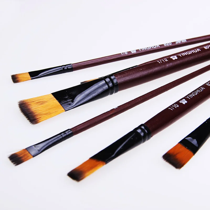 6 шт./компл. новинка нейлоновая Акварельная ручка масляная щетка разные размеры