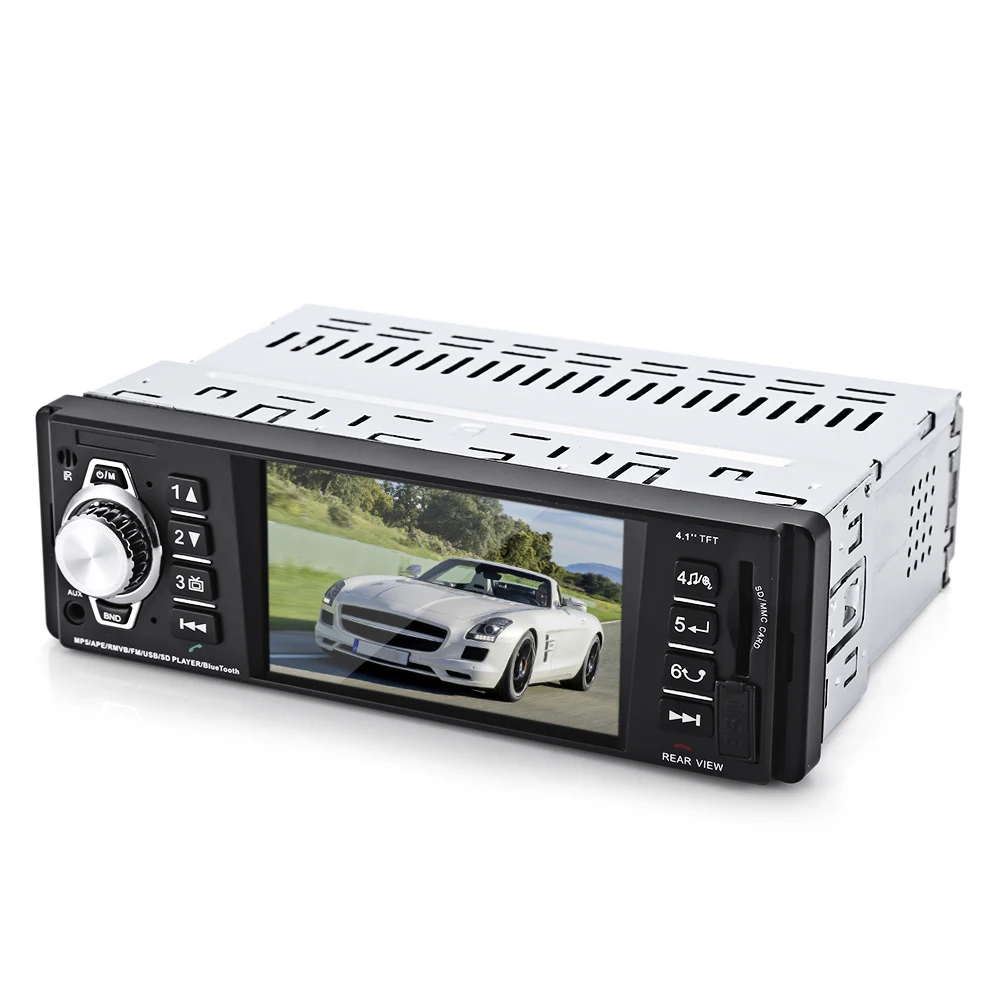 MP5 плеер автомобильный с ЖК дисплеем 4 1 дюйма FM USB SD AUX поддержка камеры заднего